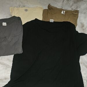 Elegant Women's Short Sleeve Tops - Black, Gray, Cream, Tan
